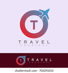 travel initial Letter T Logo design