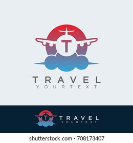 travel initial Letter T Logo design