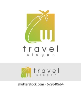travel initial Letter W Logo design