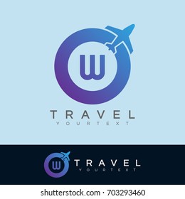 travel initial Letter W Logo design