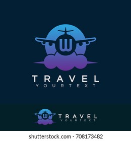 travel initial Letter W Logo design