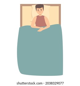 Travel insomnia icon cartoon vector. Jet lag. Rest bedroom