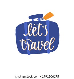 Travel inspiration quote. Positive phrase about trip and adventure. Trendy style handwritten lettering on decorative hand drawn backdrop. Vector illustration for posters, advertisement or web.