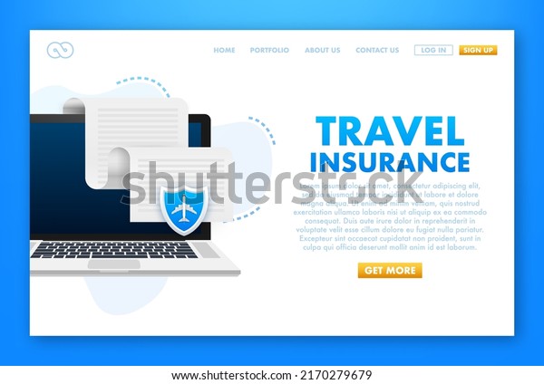 Travel insurance in flat style.\
Isometric vector illustration. Health insurance\
concept