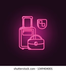 travel insurance icon. Elements of insurance in neon style icons. Simple icon for websites, web design, mobile app, info graphics