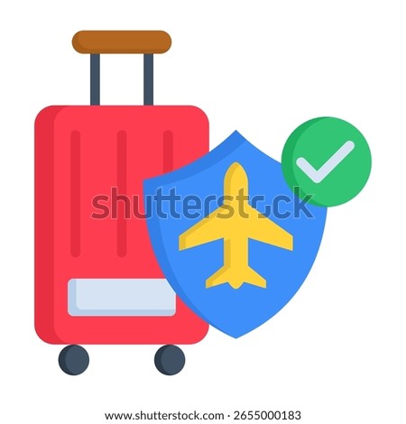Travel Insurance Icon Flat Vector Illustration