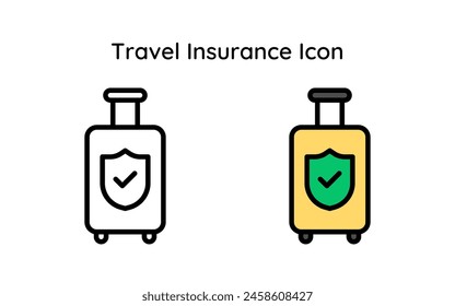 Travel Insurance Icon line and line color style.