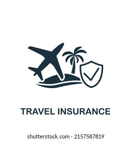 Travel Insurance icon. Monochrome simple Insurance icon for templates, web design and infographics