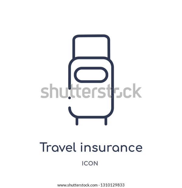 travel\
insurance icon from travel outline collection. Thin line travel\
insurance icon isolated on white\
background.