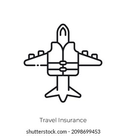 Travel Insurance icon. Outline style icon design isolated on white background