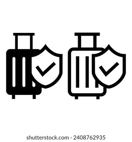Travel insurance icon. Protection of air travel, insurance sign web sign. vector design
