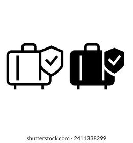 Travel insurance icon. Protection of air travel, insurance sign web sign. vector design