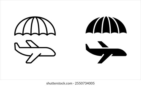 Travel insurance icon set. Protection of air travel, vector illustration on white background