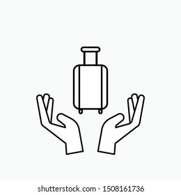 Travel Insurance Icon - Vector, Sign and Symbol for Design, Presentation, Website or Apps Elements. 