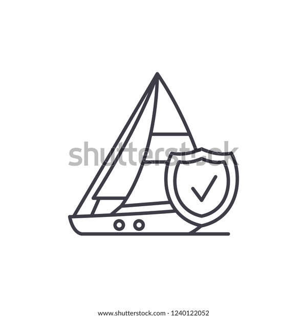 Travel insurance line icon\
concept. Travel insurance vector linear illustration, symbol,\
sign