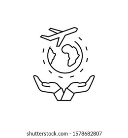 travel insurance - minimal line web icon. simple vector illustration. concept for infographic, website or app.