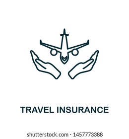 Travel Insurance outline icon. Thin line style icons from insurance icons collection. Web design, apps, software and printing usage simple travel insurance icon.