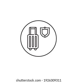 travel insurance outline style icon in circle
