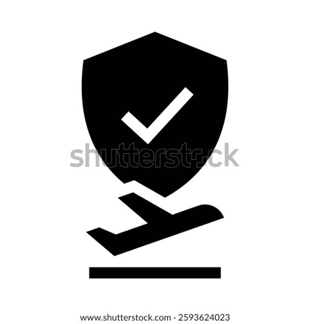 travel insurance solid icon, representing trip protection, safety, coverage, vacation.