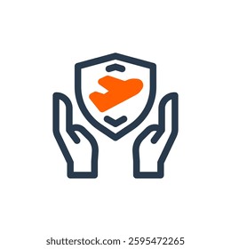 Travel Insurance for Study Abroad Vector Icon