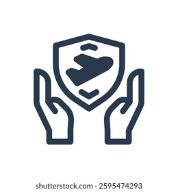Travel Insurance for Study Abroad Vector Icon