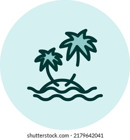 Travel island, illustration, vector on a white background.