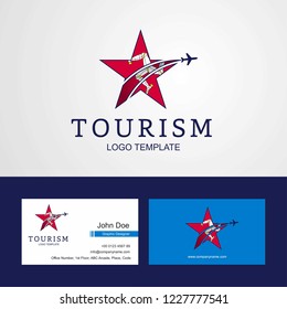 Travel Isle of Man flag Creative Star Logo and Business card design