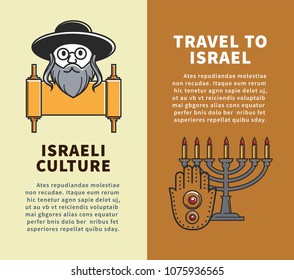 Travel to Israel vertical promo booklets with sample text