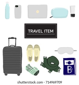 Travel Item Sketch Background