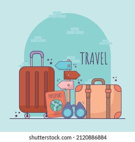 travel items poster with lettering