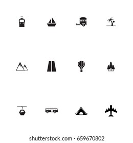travel  items set icon 