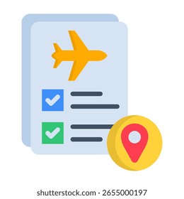 Ícone de itinerário Viagem Ilustração de vetor plana