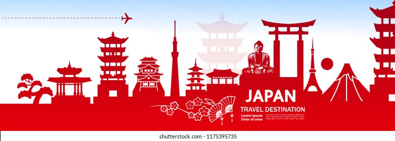 Travel To Japan Vector Illustration.