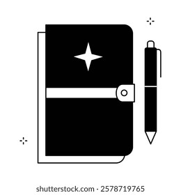 Travel Journal Diary Notebook Vector Icon Design