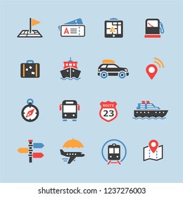Travel journey icons