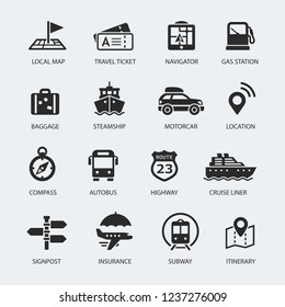 Travel journey icons