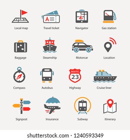 Travel journey icons