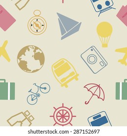 Travel journey. pattern colorful seamless background.