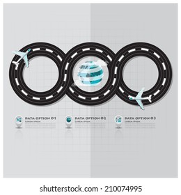 Travel And Journey Runway Airplane Business Infographic Design Template