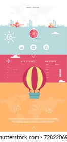 Travel, journey and trip banner , poster , flyer design template. Vector illustration with travel icon 