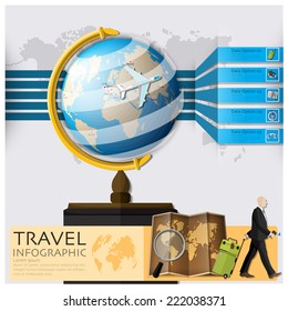 Travel And Journey World Map Infographic Background Design Template