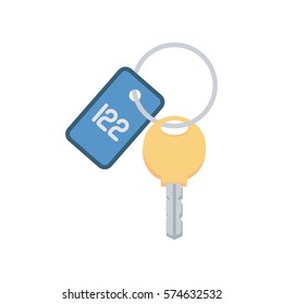Travel key flat vector icon that shows concept such as access, protection, secure, can be use for personal or commercial use
