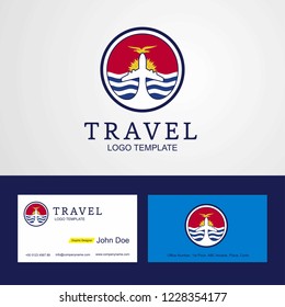 Travel Kiribati Creative Circle flag Logo and Business card design