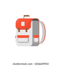Travel kit - backpack in flat style. Vector illustration. Cute cartoon flat style. Stuff that you need in a trip. Necessary thing that you should take with you in journey