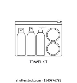 Travel kit cosmetics simple vector illustration