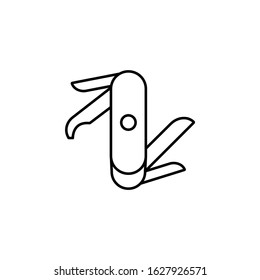 travel, knife, tool line icon on white background