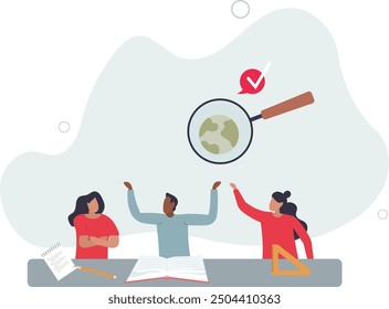 Travel for knowledge and study in university.flat design with people.
