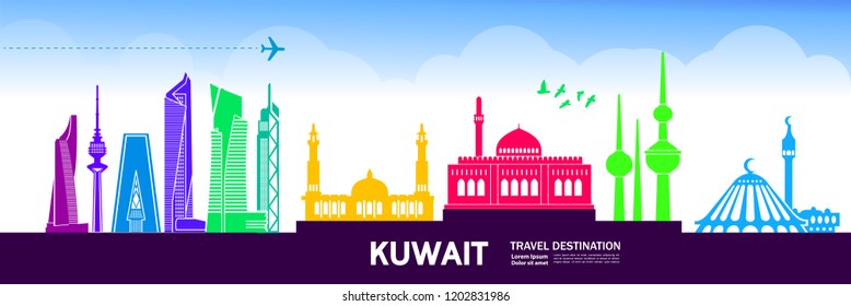 Viaje al vector de Kuwait.