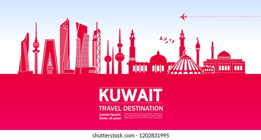 Travel to Kuwait vector.