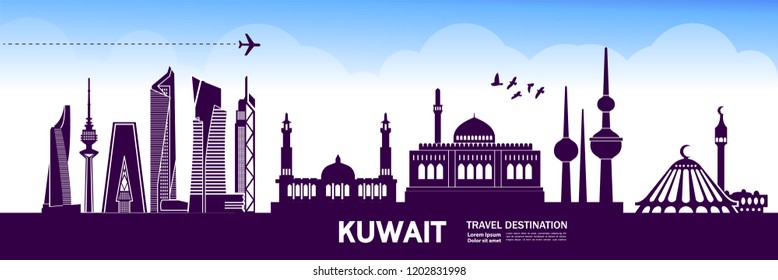 Travel to Kuwait vector.